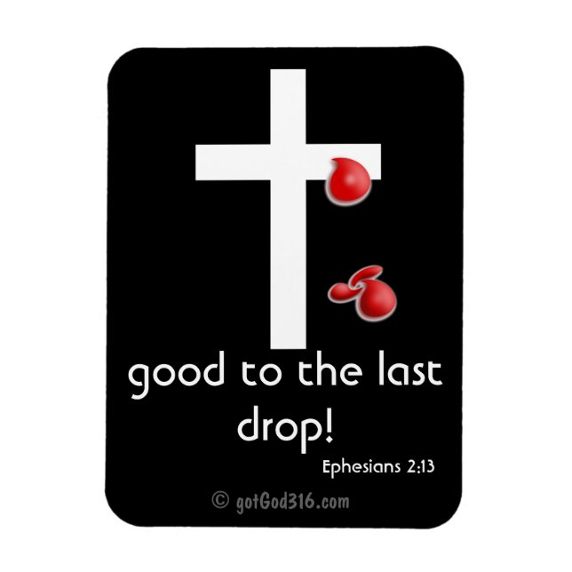 Blood Drops gotGod316.com Cross Magnet (Vertikal)