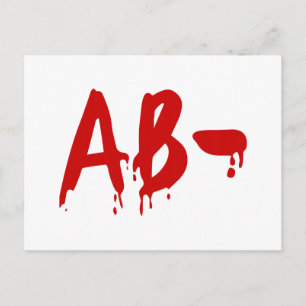 Blood Group AB - Negative #Horror Hospital Postkarte