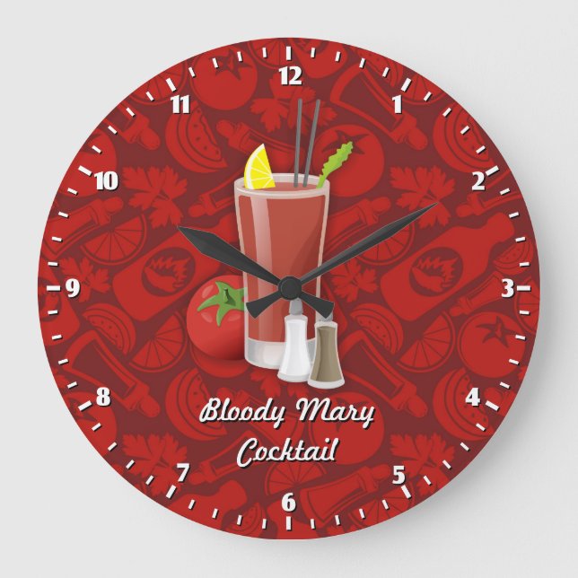 Blood Mary Große Wanduhr (Vorderseite)
