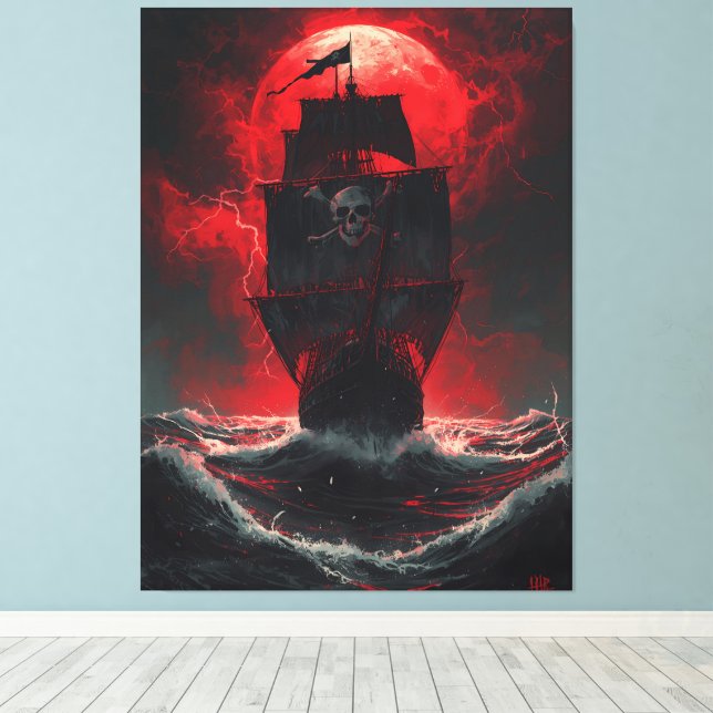 Blood Moon Pirates: Cursed Galleon of the Crimson  Leinwanddruck (Insitu (Holzboden))
