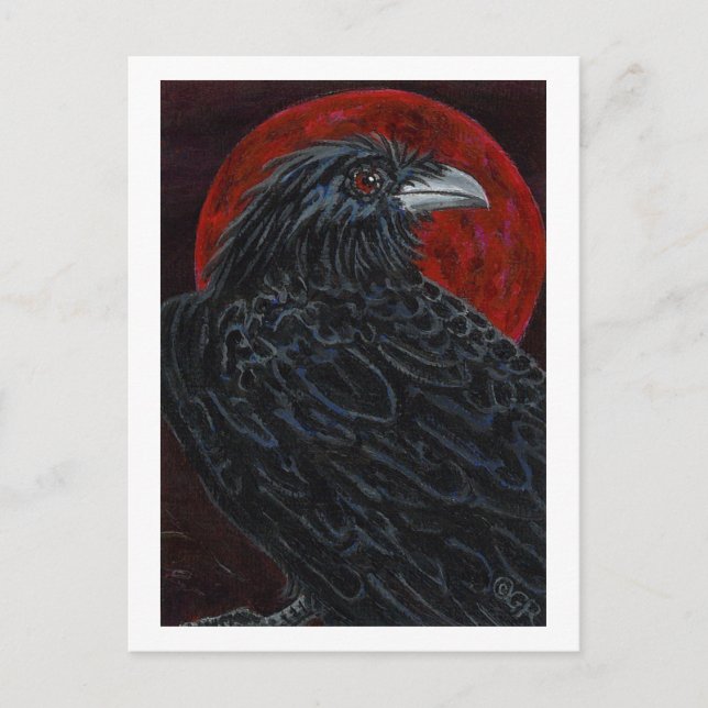Blood Moon Raven Postkarte (Vorderseite)