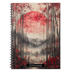 Blood Moon Sakura Tuschwaschung (1) Notizblock