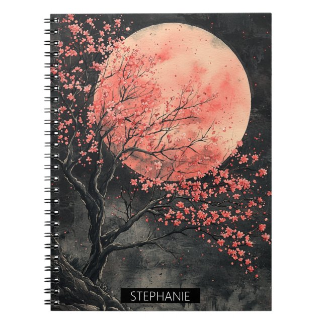 Blood Moon Sakura Tuschwaschung (2) Notizblock (Vorderseite)