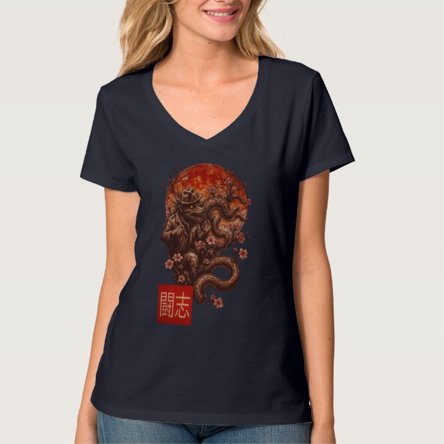 Blood Moon Yokai - Dunkle japanische Kunst T-Shirt (Vorderseite)