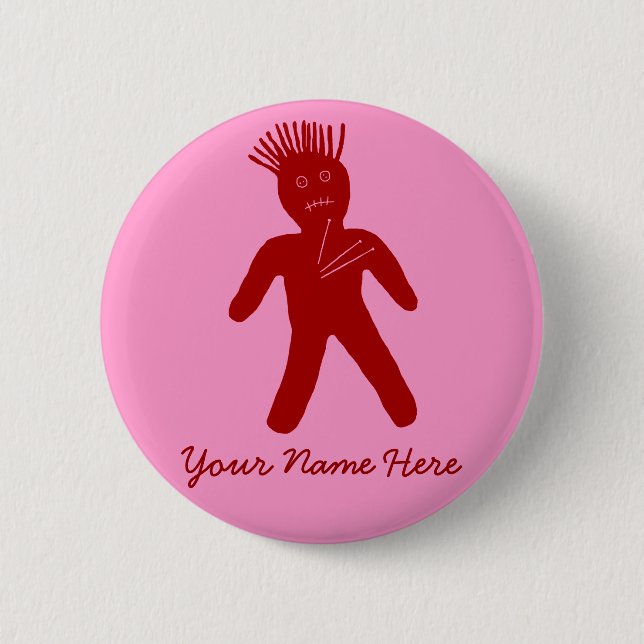 Blood Red Voodoo Doll Button (Vorderseite)