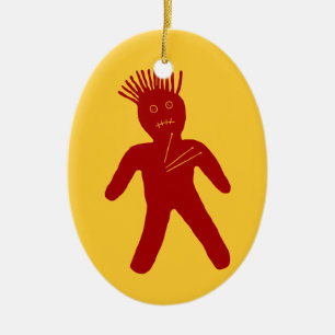 Blood Red Voodoo Doll Keramikornament