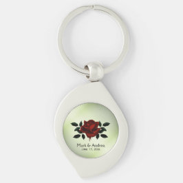 Blood Rose Goth Wedding Party Geschenk Grün Schlüsselanhänger