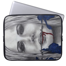 Blood Rose Vampire Woman Goth Horror Fantasy Art Laptopschutzhülle