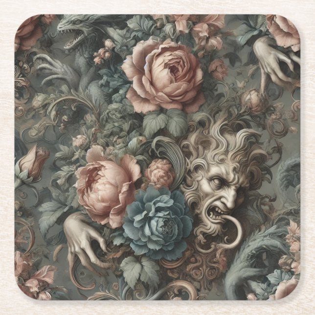 Blood Shadows Ritual – Gothic Victorian Rechteckiger Pappuntersetzer (Vorderseite)