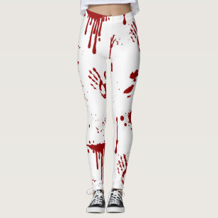 Blood Spritzer Bloody Handprints Halloween Leggings