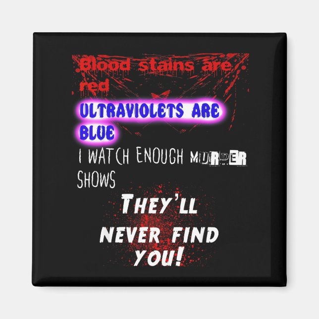 Blood Stains Are Red Ultraviolets Blue Theyll Neve Magnet (Vorne)