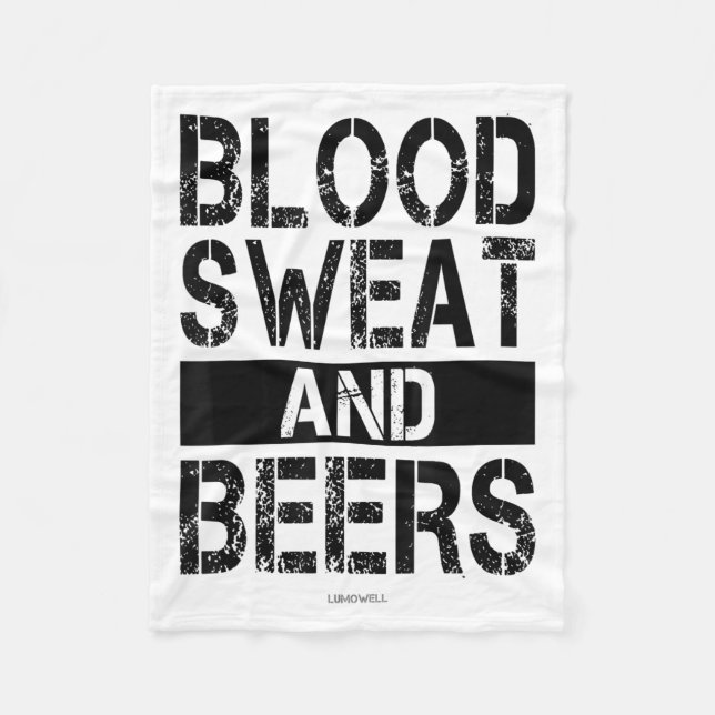 Blood Sweat And Beers - Fitness Gym Motivational S Fleecedecke (Vorderseite)