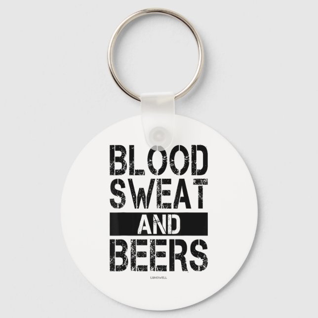 Blood Sweat And Beers - Fitness Gym Motivational S Schlüsselanhänger (Vorderseite)