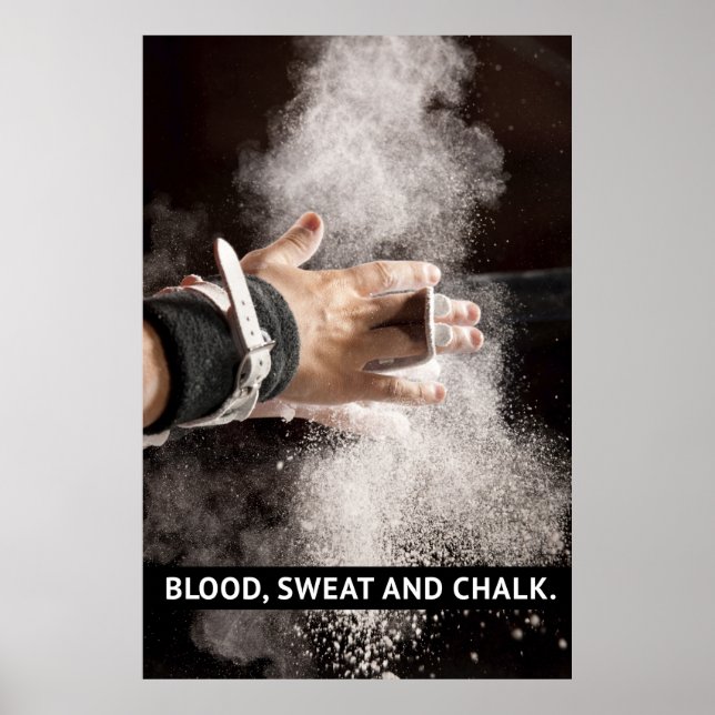 Blood, Sweat and Chalk - Gymnastics Motivation Poster (Vorne)