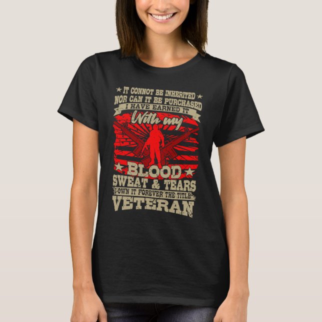 BLOOD SWEAT AND TEARS American Veteran  Veterans D T-Shirt (Vorderseite)