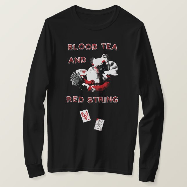 Blood Tea und Red String Langarmshirt T-Shirt (Design vorne)