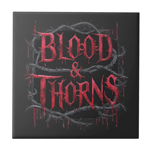 Blood & Thorns Gothic Design – Dunkel und kantig  Fliese (Vorderseite)