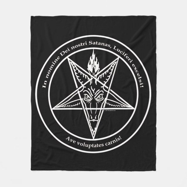Bloodfire Baphomet kundenspezifische mittlere Fleecedecke (Vorderseite)