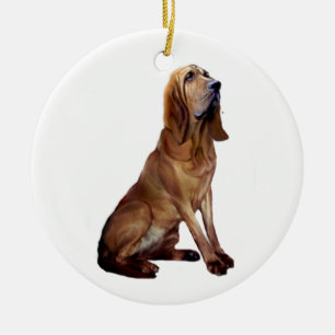 Bloodhound (B) - Sitzend Keramik Ornament