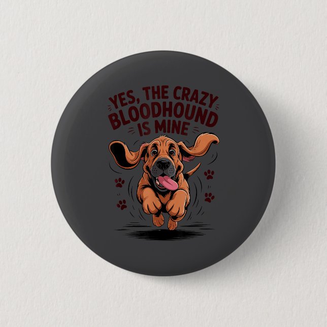 Bloodhound Breed Cute Pet Dog Lover Cartoon Funny  Button (Vorderseite)
