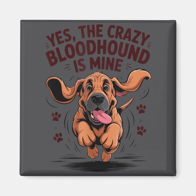 Bloodhound Breed Cute Pet Dog Lover Cartoon Funny  Magnet (Vorne)