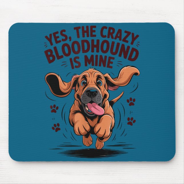 Bloodhound Breed Cute Pet Dog Lover Cartoon Funny  Mousepad (Vorne)