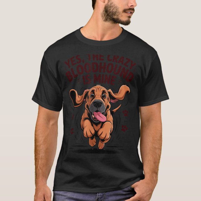 Bloodhound Breed Cute Pet Dog Lover Cartoon Funny  T-Shirt (Vorderseite)