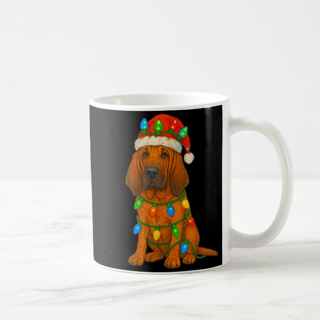 Bloodhound Christmas Lights Dog Lover Xmas Pajama  Kaffeetasse (Rechts)