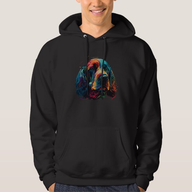 Bloodhound Colorful Pop Splash Tie Dye Hoodie (Vorderseite)
