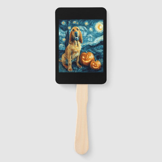 Bloodhound Cute Dog Halloween Jack O Lantern Pumpk Fächer (Vorderseite)