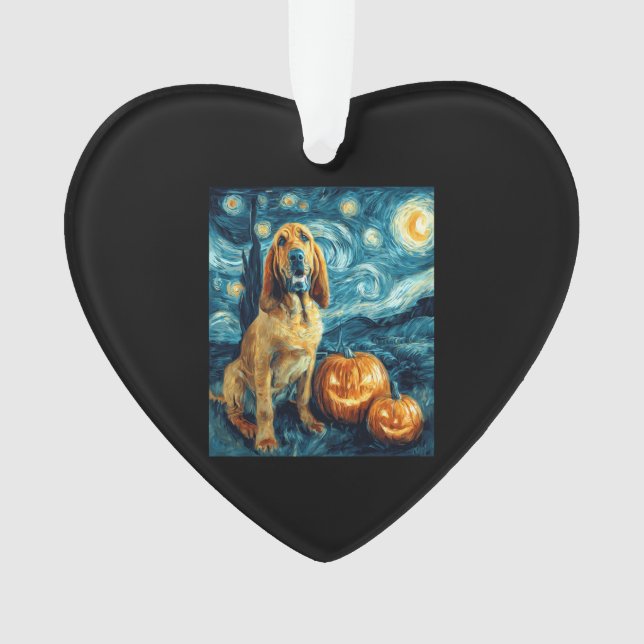 Bloodhound Cute Dog Halloween Jack O Lantern Pumpk Ornament (Vorderseite)