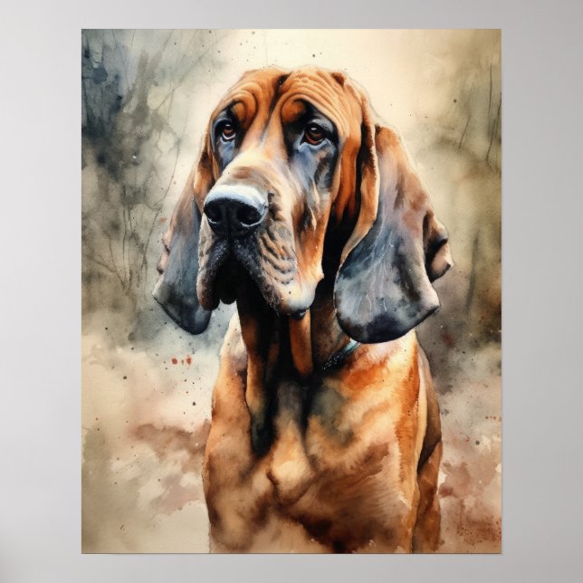 Bloodhound Dog Art Print Poster (Vorne)