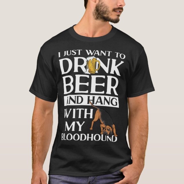 Bloodhound Dog Beer T-Shirt (Vorderseite)