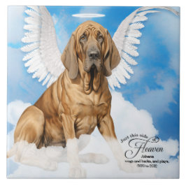 Bloodhound Dog Engel Custom Pet Memorial Fliese
