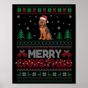Bloodhound Dog Liebhaber Weihnachtsmannmütze Weihn Poster