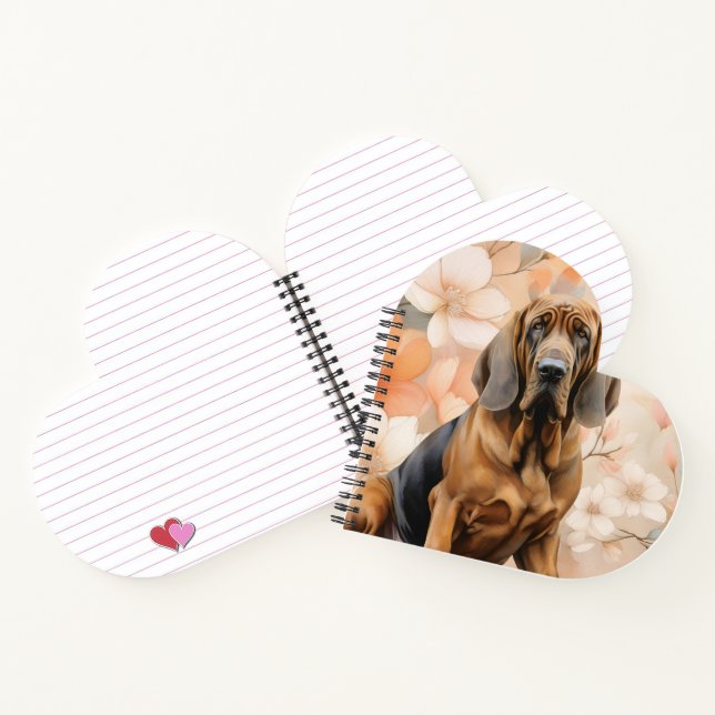 Bloodhound Dog Lover and Peach Blossoms Notizbuch (Innenseite)