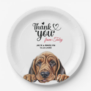 Bloodhound Dog Wedding Cocktail Pappteller