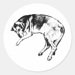 Bloodhound-Gesichtsaufkleber   Ink Dog Art Runder Aufkleber