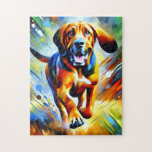 Bloodhound Hund Acrylkunst Print Hund Lover Gesche Puzzle