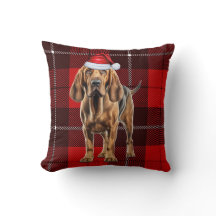 Bloodhound Hund Red Holiday Kariert Weihnachten