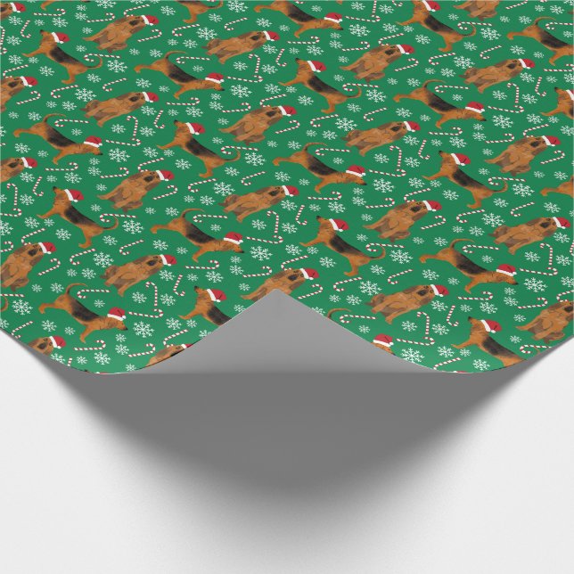 Bloodhound Hund Weihnachten Geschenkpapier (Ecke)