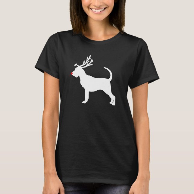 Bloodhound Hund Weihnachts-Rentier Antlers Xmas T-Shirt (Vorderseite)