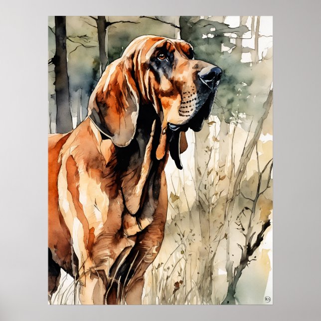 Bloodhound - Hundekunst drucken Poster (Vorne)
