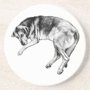 Bloodhound in Liegeposition Hundekunst Untersetzer
