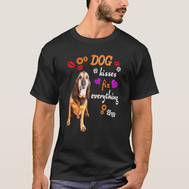 Bloodhound Kisses Fix Alles Niedliche Bloodhound D T-Shirt (Vorderseite)