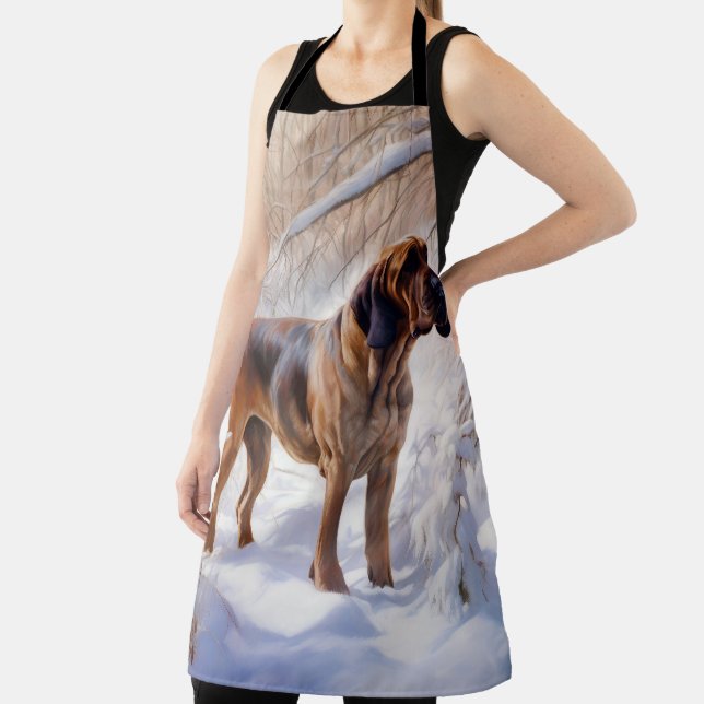 Bloodhound lassen es Weihnachten schnee Schürze (InSitu)