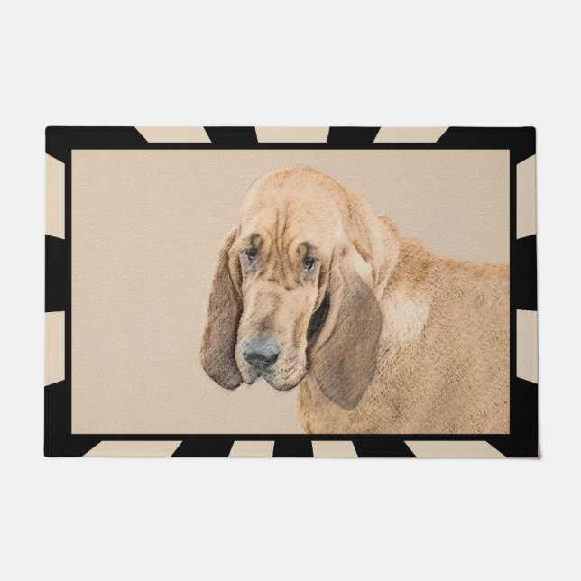 Bloodhound-Malerei - Niedliche Original Hunde-Kuns Fußmatte (Vorderseite)