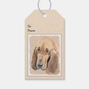 Bloodhound-Malerei - Niedliche Original Hunde-Kuns Geschenkanhänger