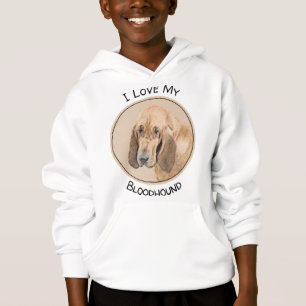 Bloodhound-Malerei - Niedliche Original Hunde-Kuns Hoodie