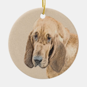 Bloodhound-Malerei - Niedliche Original Hunde-Kuns Keramik Ornament